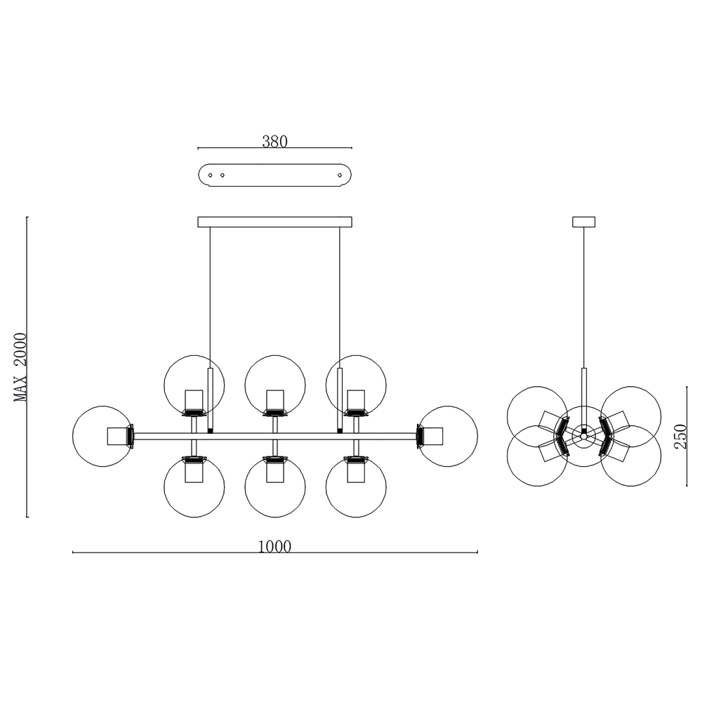Подвесная Люстра Staggered Glass Chandelier 8 By Imperiumloft