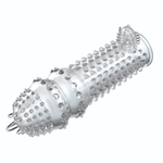 Закрытая прозрачная насадка Crystal sleeve - 12,8 см. (Цвет: прозрачный)