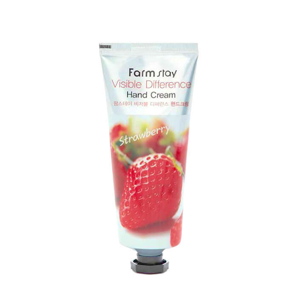 FarmStay. Питательный крем для комплексного ухода за кожей рук с экстрактом клубники Visible Difference Hand Cream Strawberry