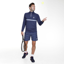 Мужское теннисное поло Quiet Please Ocean Big Serve 1/4 Zip Long Sleeve Men - Blue