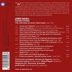 Jordi Savall / Espana Eterna: Five Centuries Of Music From Spain 1200-1700 (11CD)