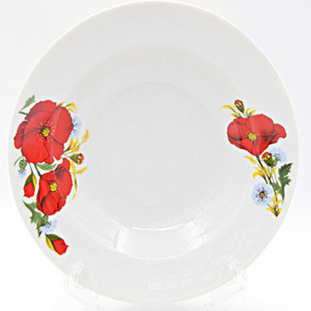 Тарелка глубокая 20см "МАКИ КРАСНЫЕ (Идиллия)" 250мл, Беларусь.