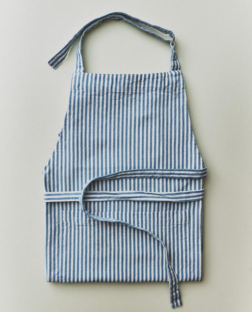 ZARA HOME ХЛОПКОВЫЙ ФАРТУК В ПОЛОСКУ, СИНИЙ