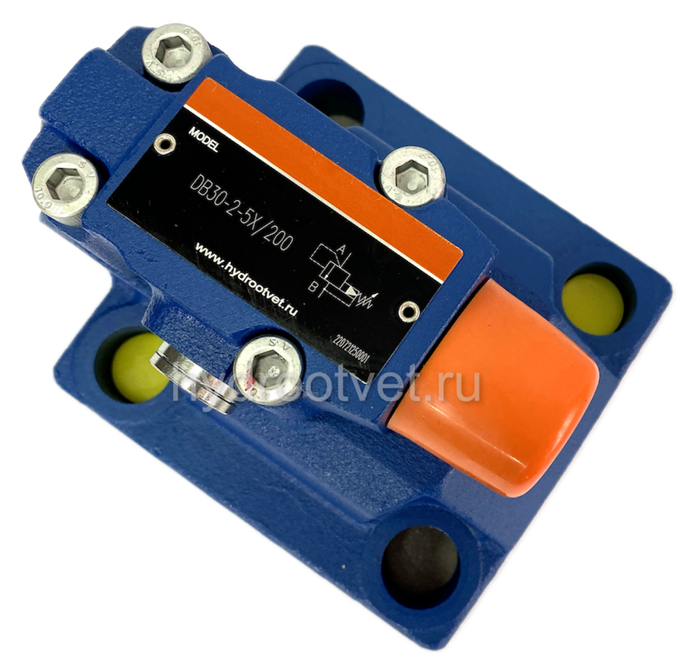 DB30-2-5X/50 - Предохранительный клапан Ду32 с давлением настройки до 50 бар, управление - X и Y - внутренние