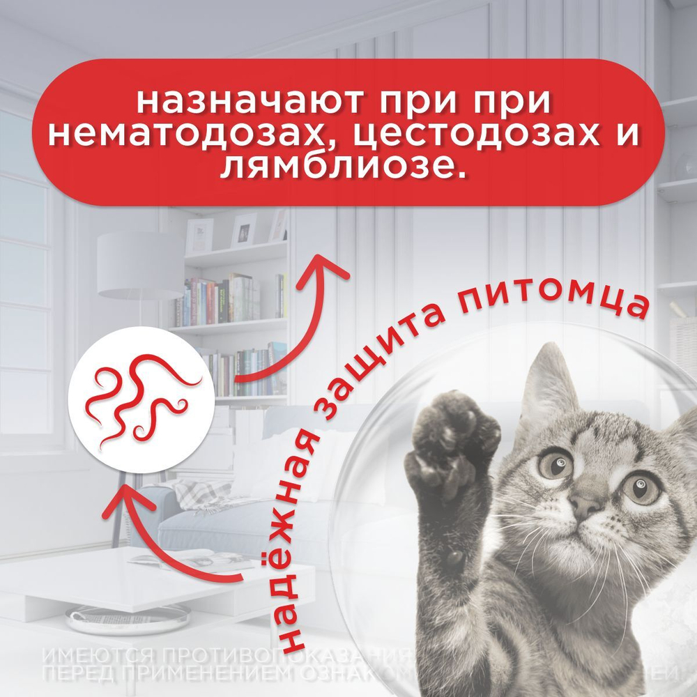 Суспензия для кошек от гельминтов и лямблий Празицид Плюс APICENNA, 7мл. Фебантел/Пирантел/ Празиквантел