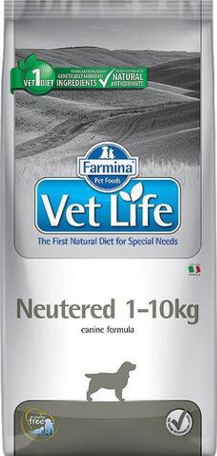 Farmina VetLife 2кг Neutered (1-10 кг) для стерилизованных собак