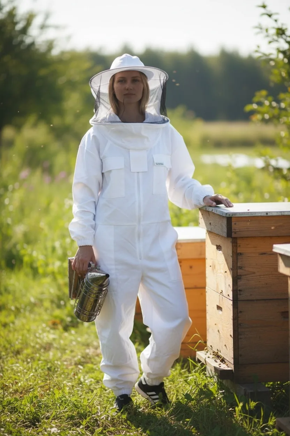 Комбинезон пчеловода 3D (Диагональ белая + вентиляция) ПТ 48-58 размеры