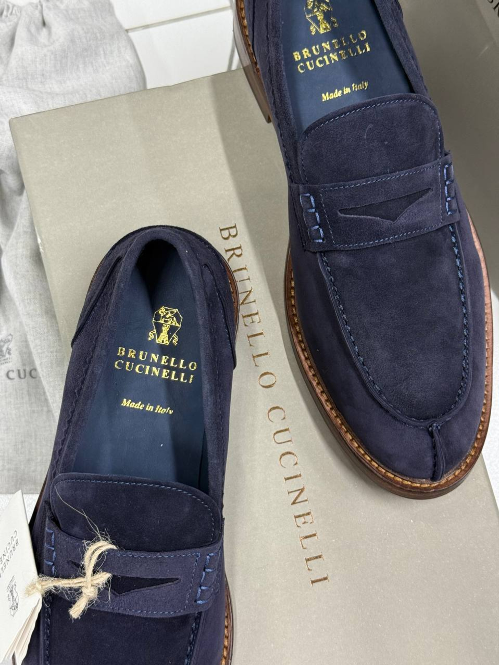 Лоферы синие Brunello Cucinelli