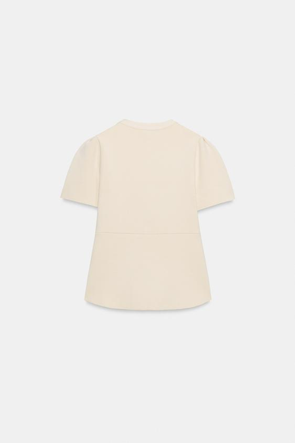ZARA КАРДИГАН С ОБЪЕМНЫМИ РУКАВАМИ И РАЗРЕЗАМИ, ЭКРЮ