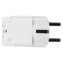 S-GES1-10S WHITE Переходник сетевой. 10А. 2500Вт. с заземлением. Белый. ТМ Uniel