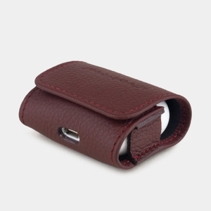 Чехол для наушников AirPods 3 из кожи теленка, бордового цвета