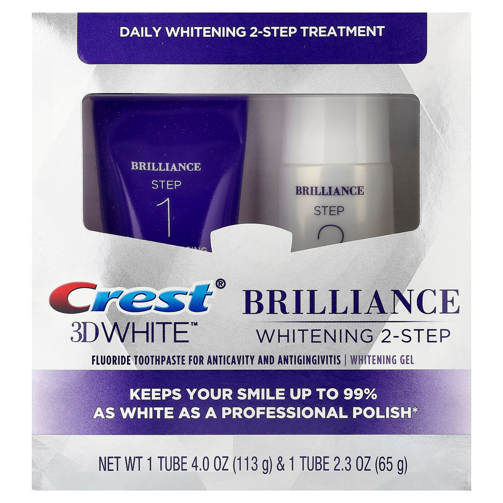 Crest, 3D White™, двухэтапное средство для ежедневного отбеливания, 1 набор