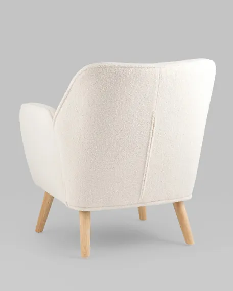Кресло Richie, белая обивка тедди
