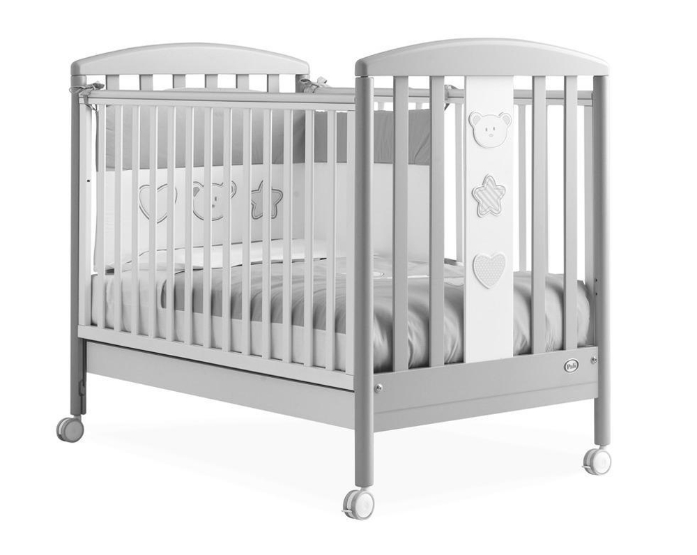 Детская кроватка Pali Merlino (Birillo) 125х65 см белый/серый