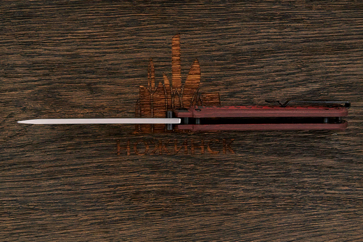 Нож складной Kizlyar Supreme Whisper, клинок 96мм, сталь D2, рукоять G10 чёрно-красный