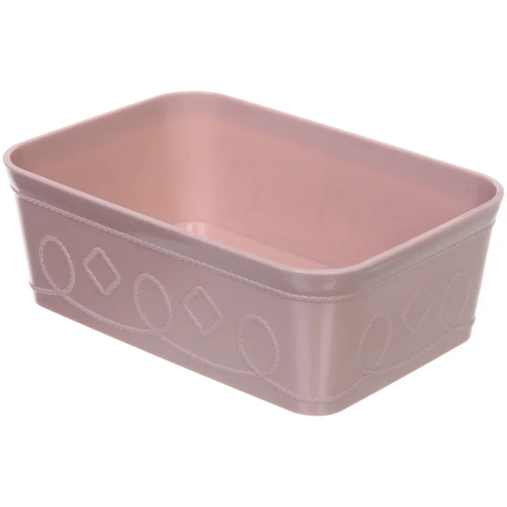 Контейнер для хранения «Пинто ФЛО», цвет пудровая роза, 22*15*7,5см