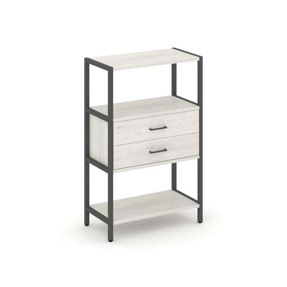 Shelf System Односекционный стеллаж трехярусный с ящиками SN.STM-312 Дуб Наварра/Металл Антрацит 810