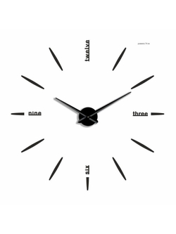 Большие 3D часы бесшумные на стену черные, от 70  до 120 см Декор для дома, подарок
