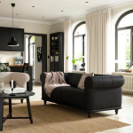 2-местный диван - IKEA VISKAFORS,  74x90x194см, черный, ВИСКАФОРС ИКЕА