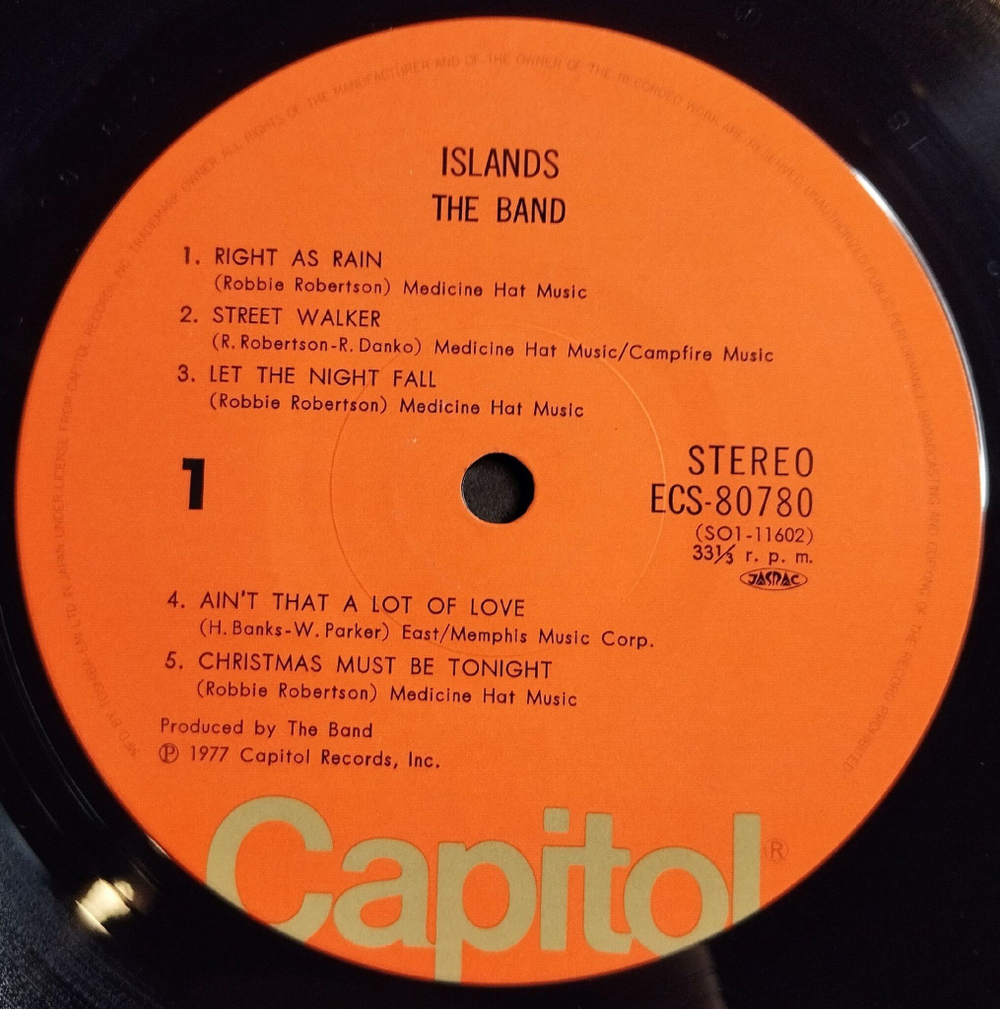 Винтажная виниловая пластинка LP The Band Islands (Japan 1977) (Obi)
