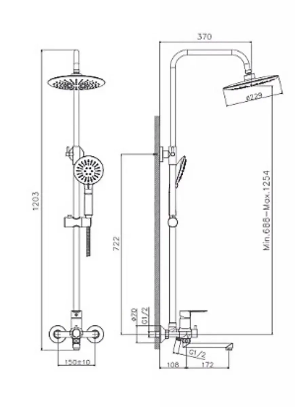 HB24557-8 Душевая система HAIBA