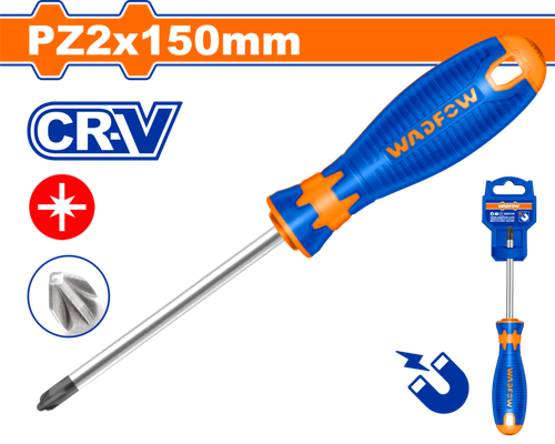 Oтвертка крестовая PZ2х150мм (12/144) WADFOW WSDZ226