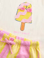 Футболка и шорты в комплекте для девочки Next AD5-564, Молочный, Желтый, Розовый