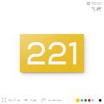 Номер на дверь 221, табличка на дверь для офиса, квартиры, кабинета, аудитории, склада, желтая 120х70 мм, Айдентика Технолоджи