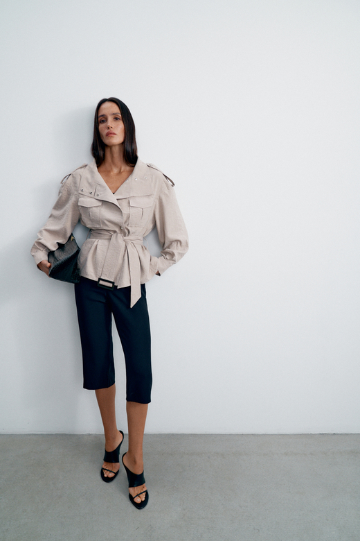 Тренч TEONA укороченный, бежевый