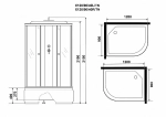 Душевая кабина Niagara ECO E120/90/40R/TN, черная, 120x27x215см