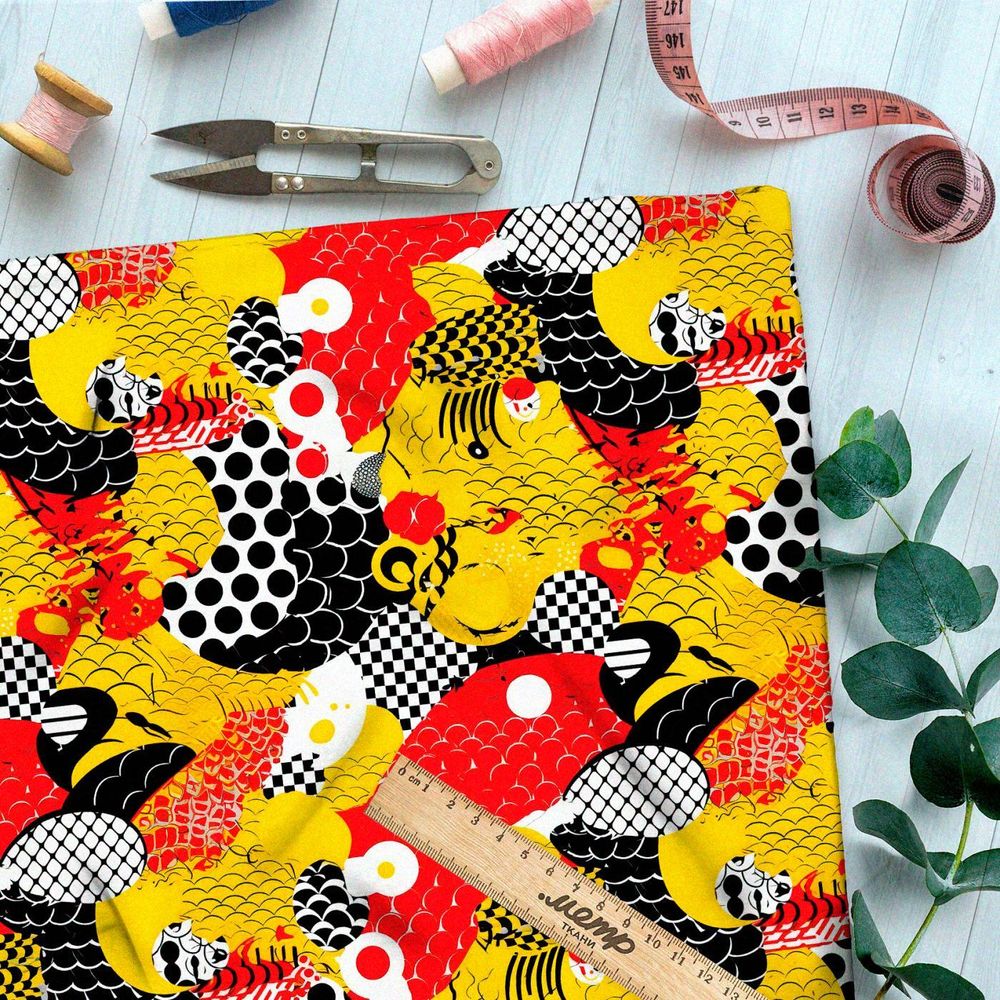 Ткань премиум мембрана кристальные отблески заката