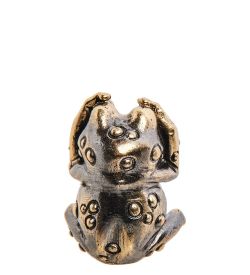 Народные промыслы AM-3121 Фигурка «Лягушка не вижу» (латунь, янтарь)