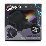 Черный клиторальный вибромассажер 11см со стимуляцией язычком Длинный язык Unihorn Wild Spirit UNIWS