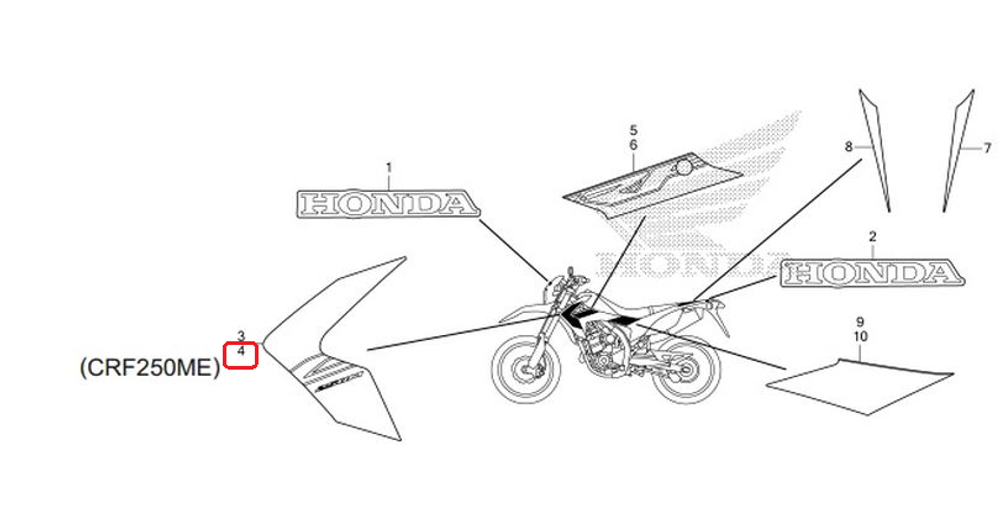 86192-KZZ-A20ZA. STRIPE, L. FR. SHROUD *TYPE2*. original decal on the radiator shroud