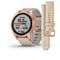 Умные часы Garmin FENIX 7S Sapphire Solar титановый цвета розовое золото с песчаным кожаным ремешком