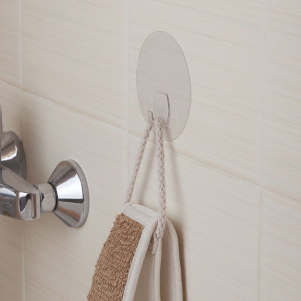 Крючок СИЛА SH10-R1TR-24 на силиконовом креплении D10см прозрачный 1 шт. нагрузка до 2,5 кг | Сила