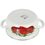 Кастрюля эмал сталь, 1.5 л, с крыш, крышка сталь, сферич, Керчь, Клубника садовая, 61904-082/6, бел