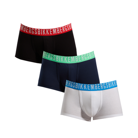 Мужские трусы хипсы (черный, темно-синий, белый) набор 3 в 1 Bikkembergs FASHION COTTON BKK1UTR09TR/3