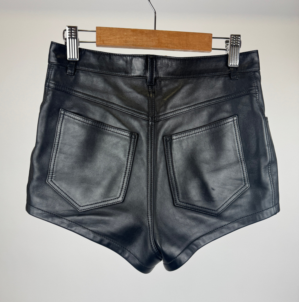 Шорты кожаные Saint Laurent