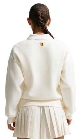 Женская Кофта теннисная Nike Court Collection Crew-Neck Tennis - sail/midnight navy