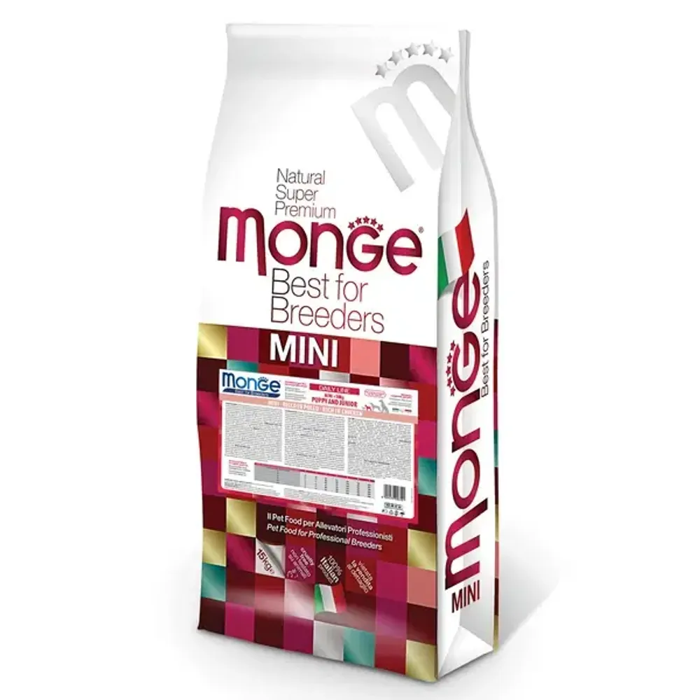 Сухой корм Monge Dog PFB Daily Line Mini Puppy&amp;Junior 30/18 для щенков мелких пород 15 кг
