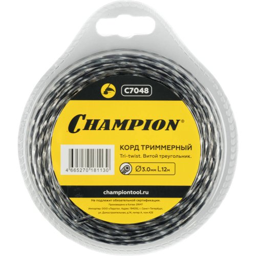 Леска CHAMPION Tri-twist 3,0*12 м (витой треугольник)   C7048
