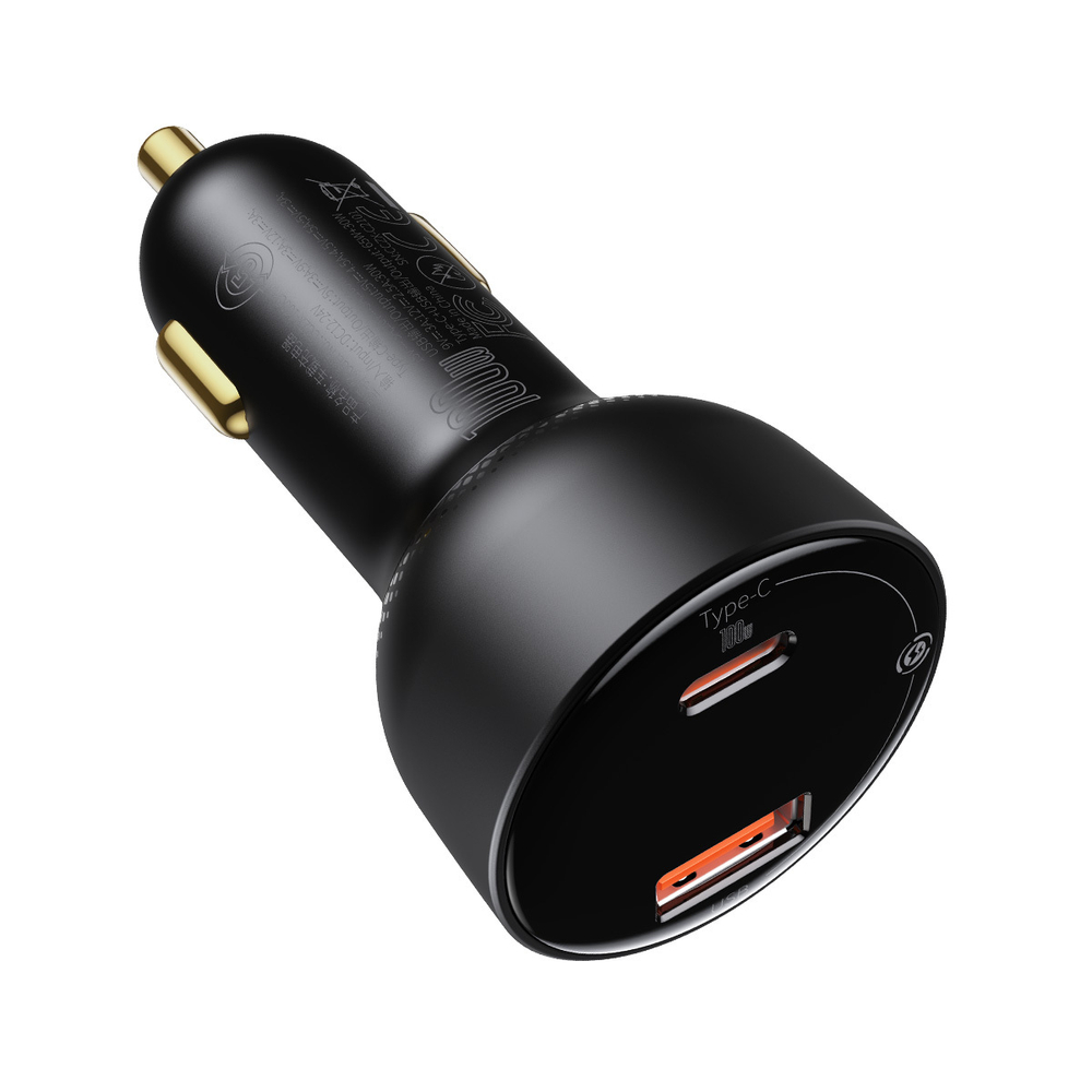 Автомобильная зарядка + Кабель Baseus Superme Digital Display PPS Dual Quick Charger Car Charger U+C 100W Set