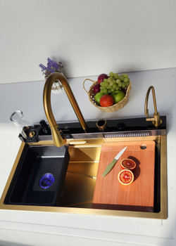 Многофункциональная кухонная мойка из нержавеющей стали BZ9952BS цвета Сталь сатин