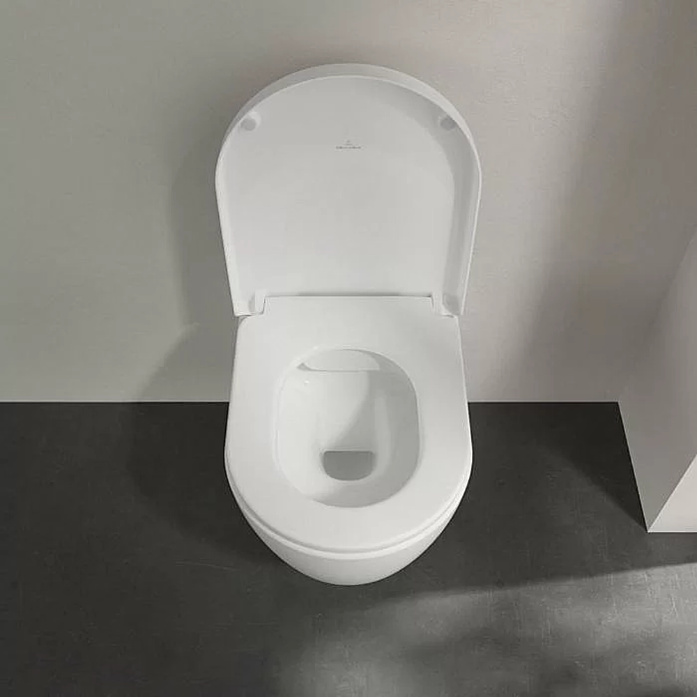 Унитаз подвесной Villeroy&Boch Avento 5656HR01 альпийский белый, безободковый, с крышкой микролифт