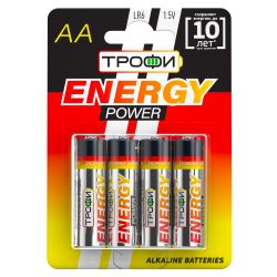 Батарейки Трофи LR6-4BL ENERGY POWER Alkaline | Батарейки Щелочные (Алкалиновые)