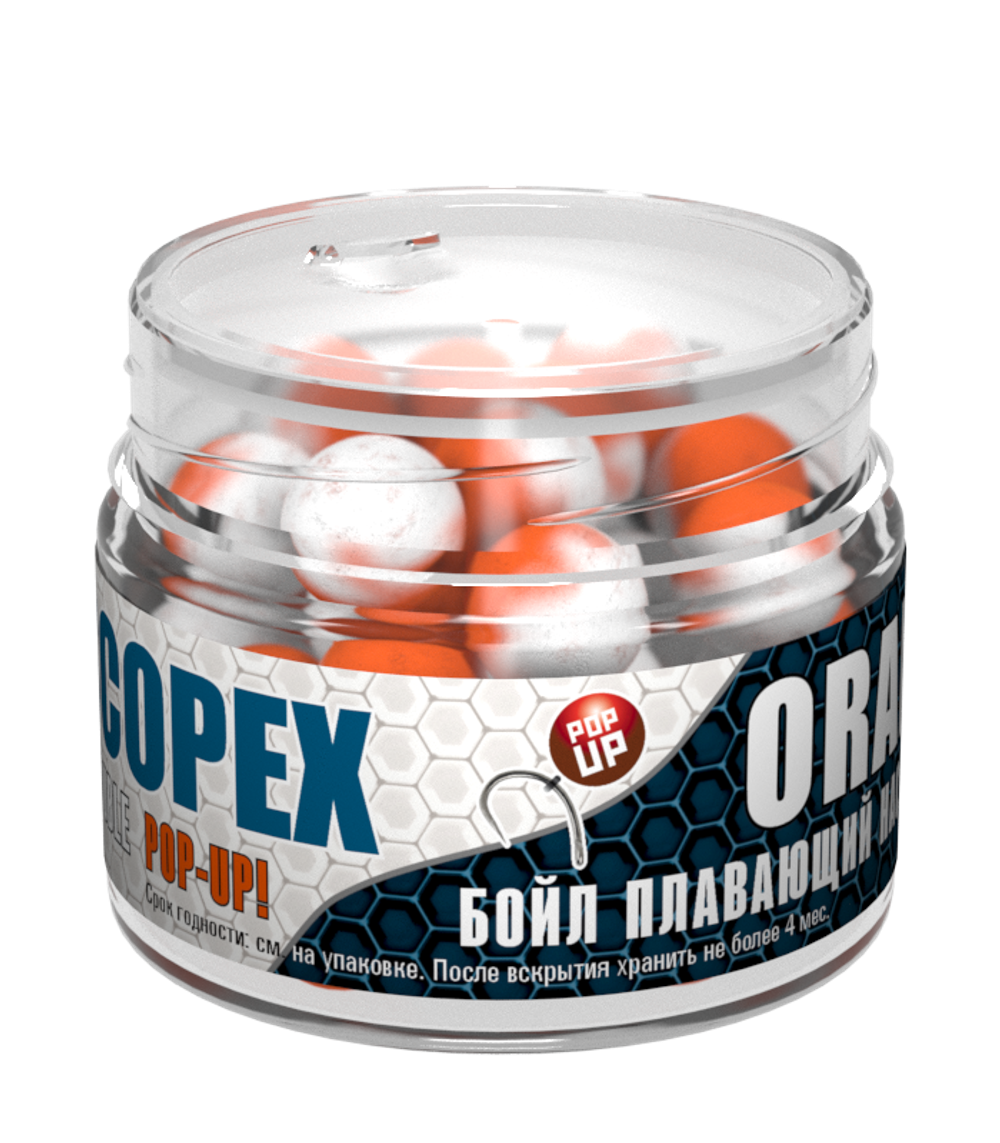 Бойлы насад. плав. двух цв. Sonik Baits SCOPEX-ORANGE Fluo Pop-ups 14мм 90мл