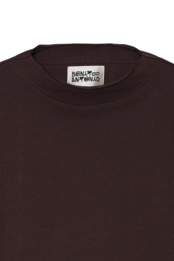 ZARA X BENITO ANTONIO ФУТБОЛКА УКОРОЧЕННОГО КРОЯ С ДЛИННЫМИ РУКАВАМИ, КОРИЧНЕВЫЙ