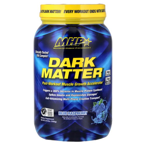 MHP, DARK MATTER, ускоритель роста мышц после тренировки, голубая малина, 1560 г (3,44 фунта)