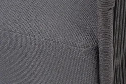 "Лугано" кресло плетеное из роупа, каркас алюминий темно-серый (RAL7024) муар, роуп темно-серый круглый, ткань темно-серая YB25-0027